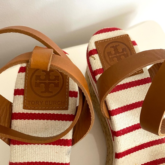 Tory Burch Karissa Red Striped Espadrilles - Picture 5 of 11